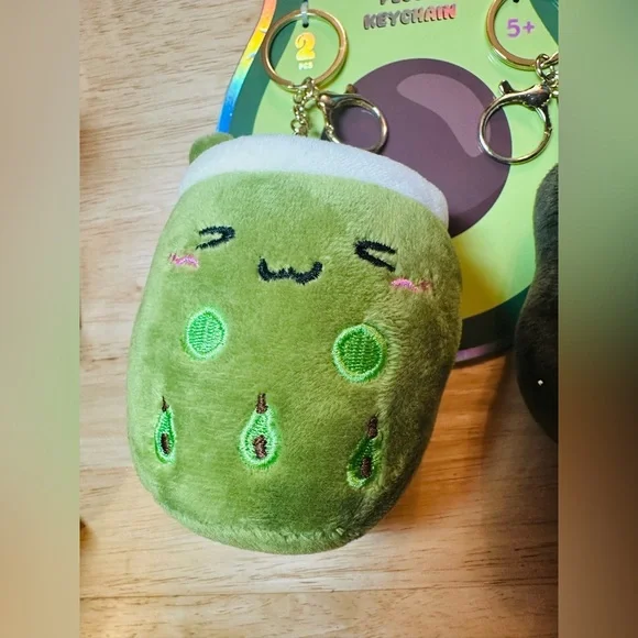Avocado and Matcha Plush Keychain Bag Charms - Picture 2 of 3